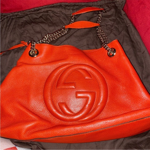 Gucci authentic Bold Orange SoHo Leather Shoulder Bag - Picture 8 of 14